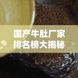 国产牛肚厂家排名榜大揭秘，最新权威排名榜单！