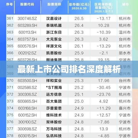 最新上市公司排名深度解析