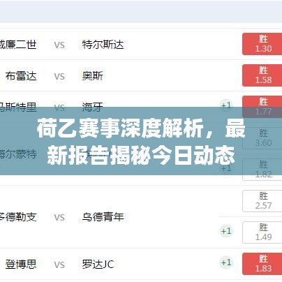荷乙赛事深度解析，最新报告揭秘今日动态