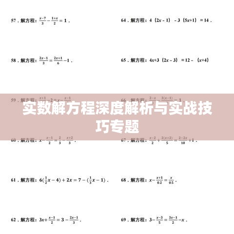 实数解方程深度解析与实战技巧专题