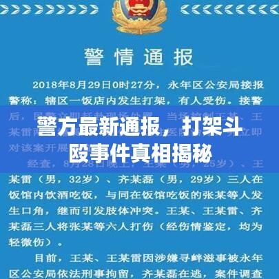 警方最新通报，打架斗殴事件真相揭秘
